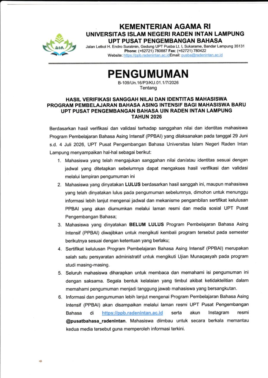 Surat Edaran Pengumuman PPBAI (Halaman 1)